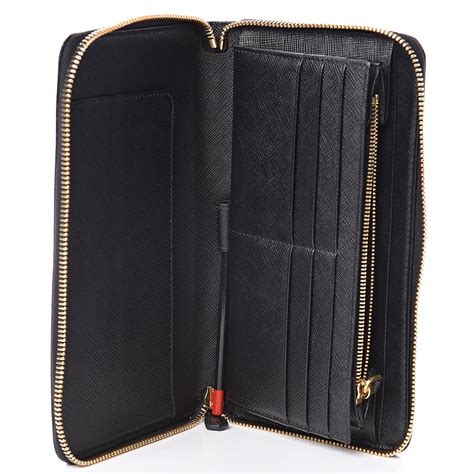 prada saffiano large zip around travel wallet|Prada saffiano wallet sale.